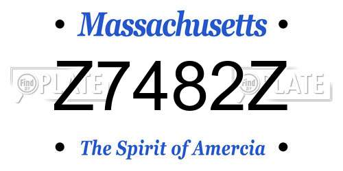 Z7482Z Massachusetts License Plate