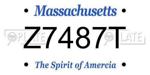 Z7487T Massachusetts License Plate