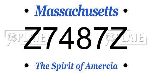 Z7487Z Massachusetts License Plate