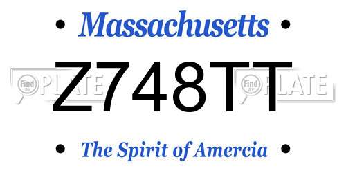 Z748TT Massachusetts License Plate