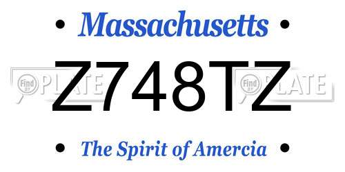 Z748TZ Massachusetts License Plate