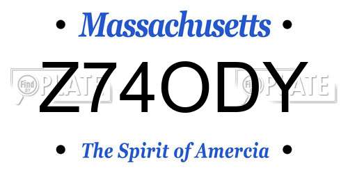 Z74ODY Massachusetts License Plate