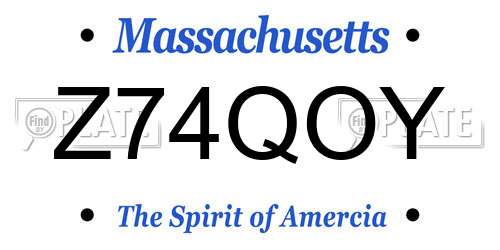 Z74QOY Massachusetts License Plate