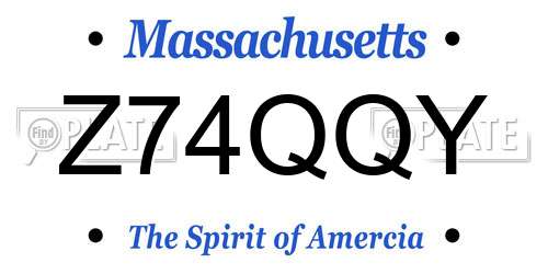 Z74QQY Massachusetts License Plate