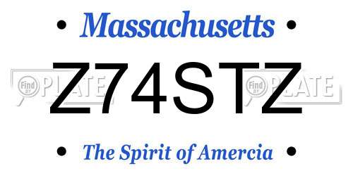 Z74STZ Massachusetts License Plate