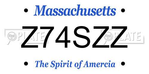 Z74SZZ Massachusetts License Plate