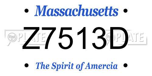 Z7513D Massachusetts License Plate