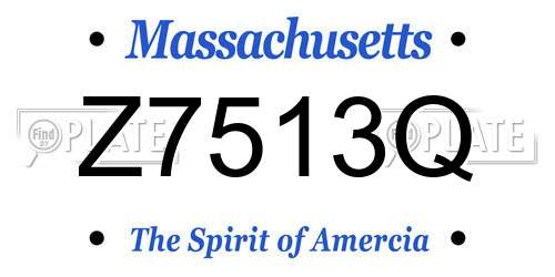 Z7513Q Massachusetts License Plate