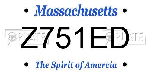 Z751ED Massachusetts License Plate
