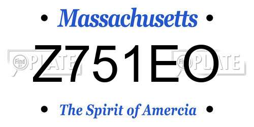Z751EO Massachusetts License Plate