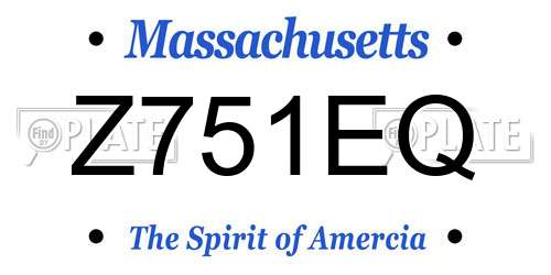 Z751EQ Massachusetts License Plate