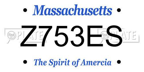 Z753ES Massachusetts License Plate