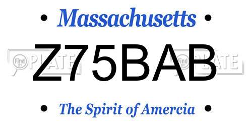 Z75BAB Massachusetts License Plate