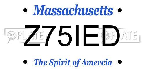 Z75IED Massachusetts License Plate
