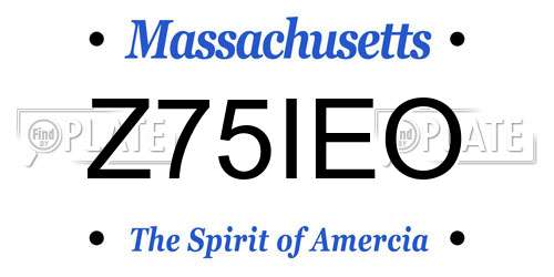 Z75IEO Massachusetts License Plate