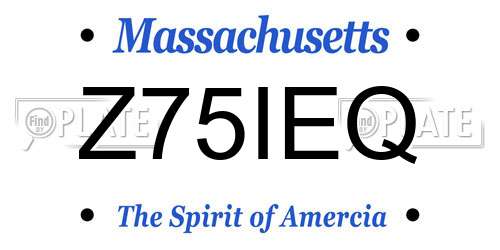 Z75IEQ Massachusetts License Plate