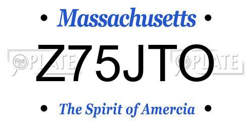 Z75JTO Massachusetts License Plate