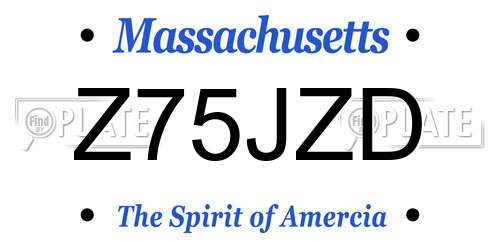 Z75JZD Massachusetts License Plate