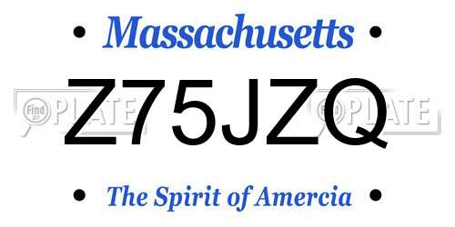 Z75JZQ Massachusetts License Plate