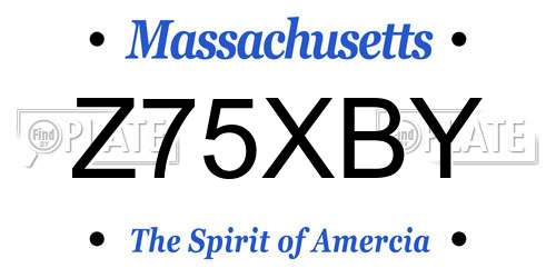 Z75XBY Massachusetts License Plate