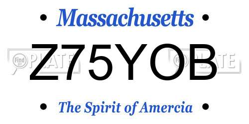 Z75YOB Massachusetts License Plate