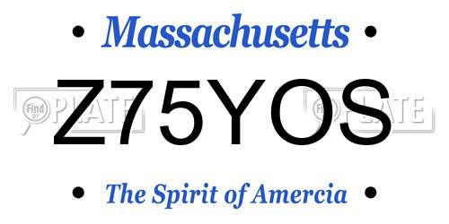 Z75YOS Massachusetts License Plate