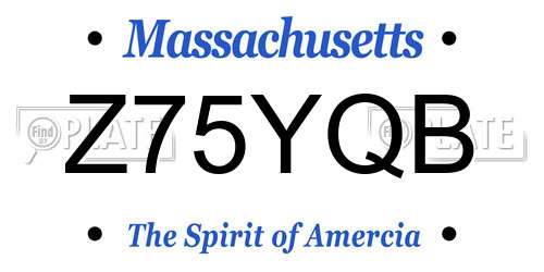 Z75YQB Massachusetts License Plate