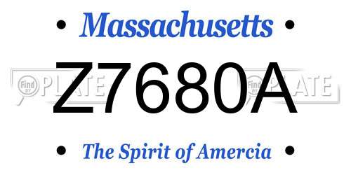 Z7680A Massachusetts License Plate