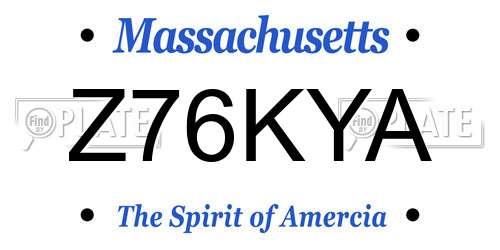 Z76KYA Massachusetts License Plate