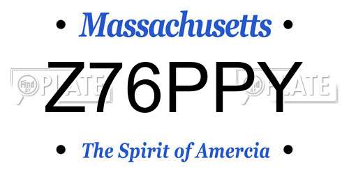 Z76PPY Massachusetts License Plate