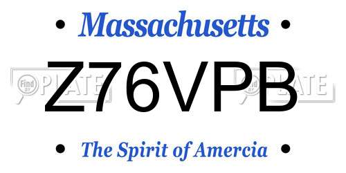 Z76VPB Massachusetts License Plate
