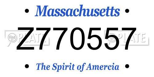 Z770557 Massachusetts License Plate