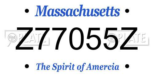 Z77055Z Massachusetts License Plate