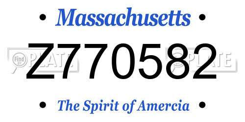 Z770582 Massachusetts License Plate