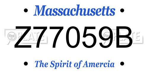Z77059B Massachusetts License Plate