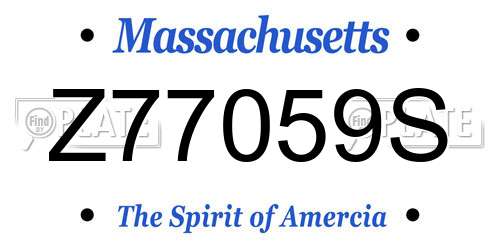 Z77059S Massachusetts License Plate