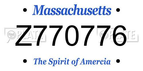 Z770776 Massachusetts License Plate