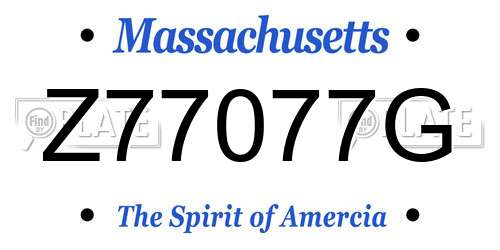 Z77077G Massachusetts License Plate