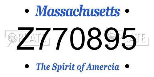 Z770895 Massachusetts License Plate