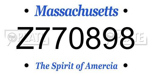 Z770898 Massachusetts License Plate