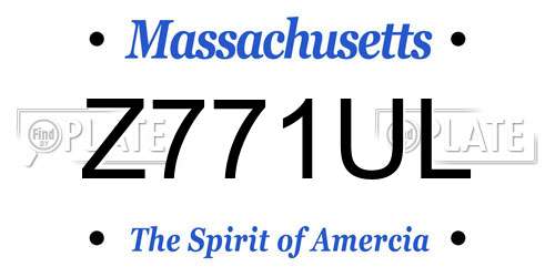 Z771UL Massachusetts License Plate