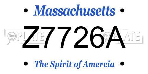 Z7726A Massachusetts License Plate