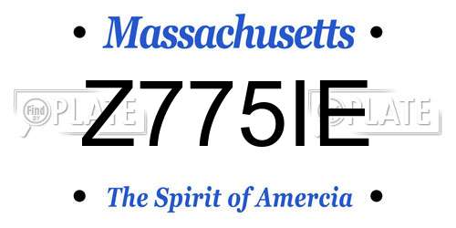 Z775IE Massachusetts License Plate
