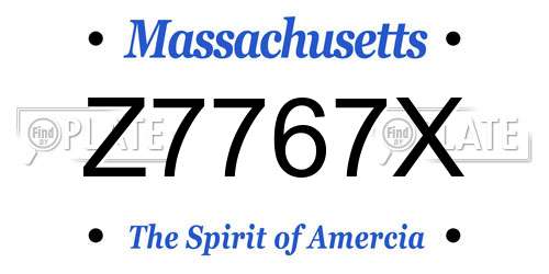 Z7767X Massachusetts License Plate