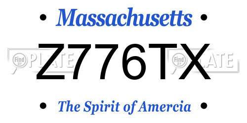 Z776TX Massachusetts License Plate