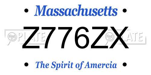Z776ZX Massachusetts License Plate