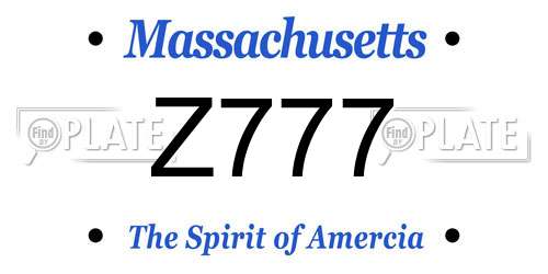 Z777 Massachusetts License Plate