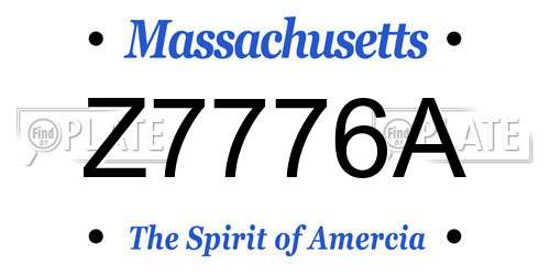 Z7776A Massachusetts License Plate