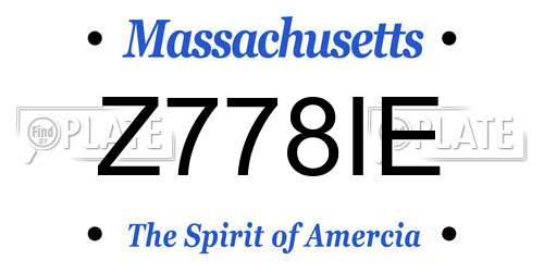 Z778IE Massachusetts License Plate