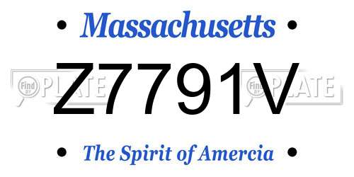 Z7791V Massachusetts License Plate